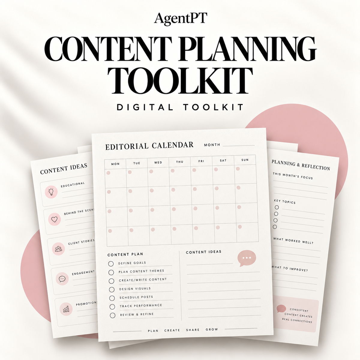 AgentPT Content Planning Toolkit - illustrated digital toolkit cover
