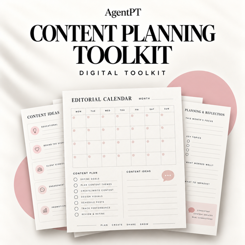 AgentPT Content Planning Toolkit - illustrated digital toolkit cover