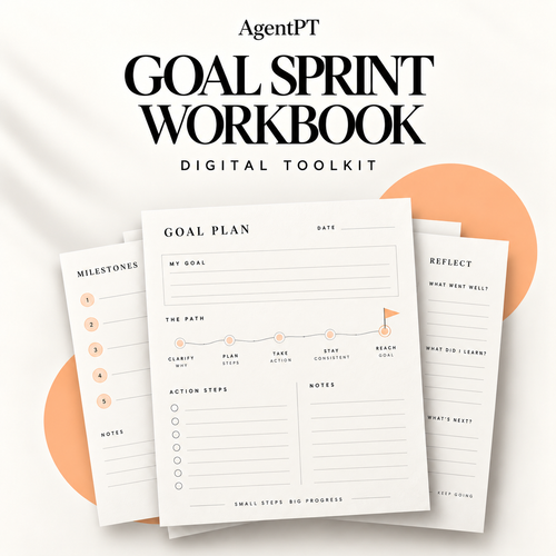 AgentPT Goal Sprint Workbook - illustrated digital toolkit cover