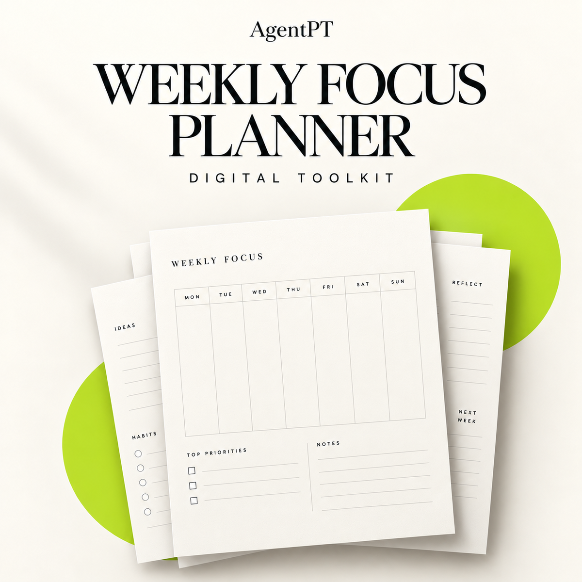 AgentPT Weekly Focus Planner - illustrated digital toolkit cover